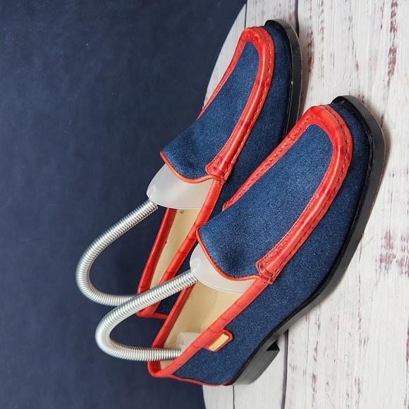 ESCADA | Rare Vintage Denim Moccasin Loafers Size 6 - Picture 6 of 11